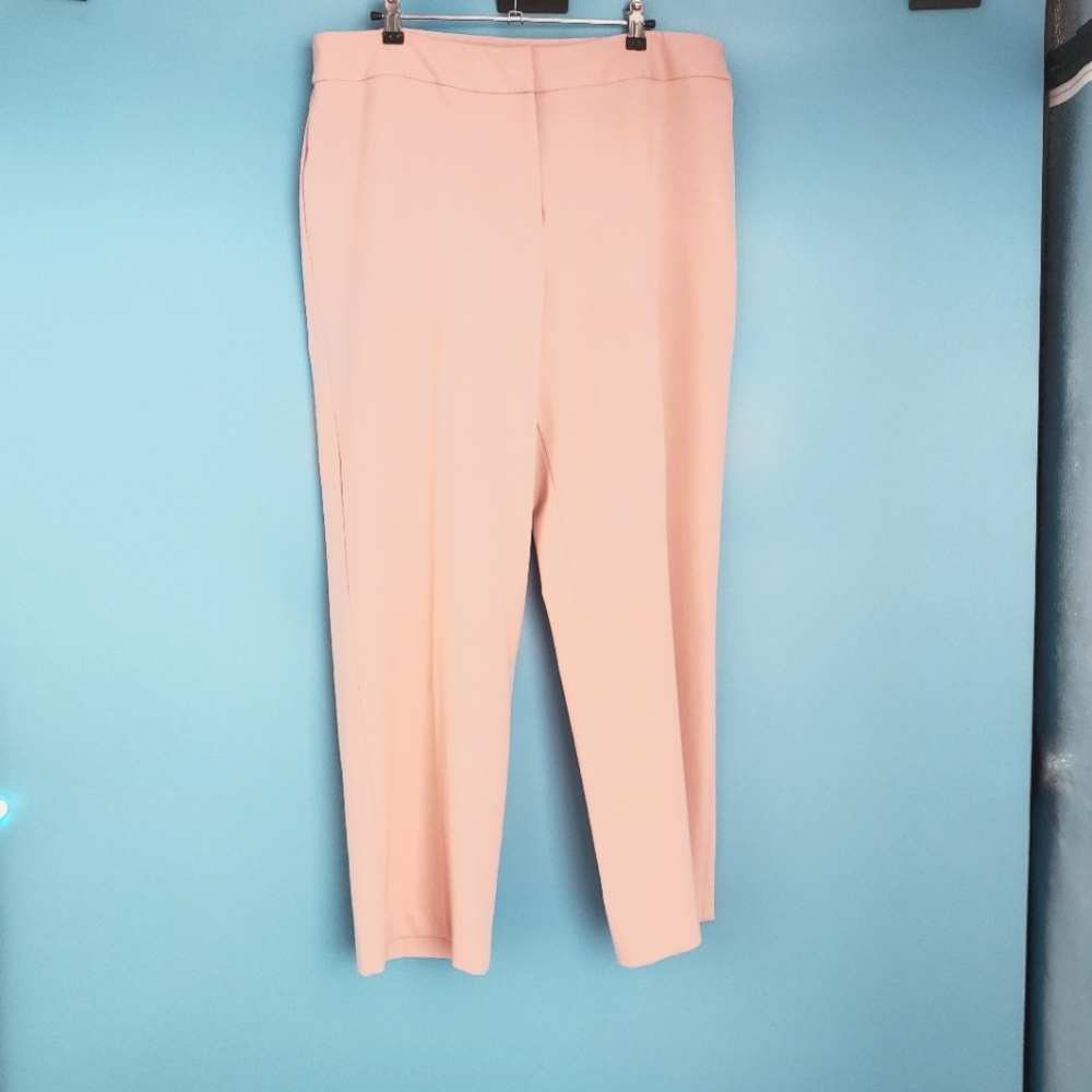 Investments Dress Trousers Size 16S Tapered High Rise Light Pink